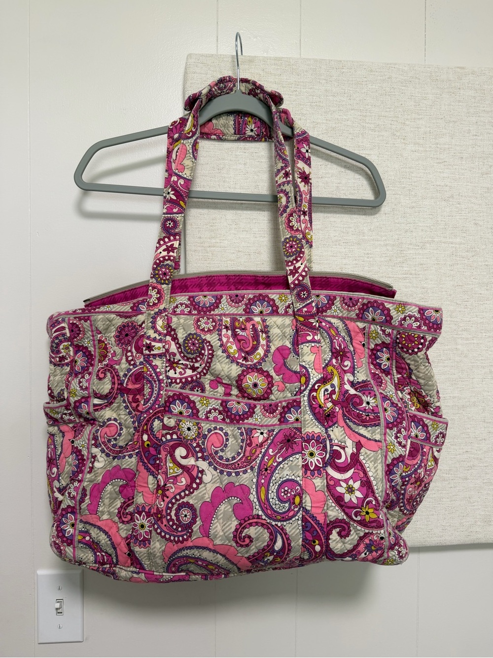 Vera Bradley Pink Paisley Quilted Tote